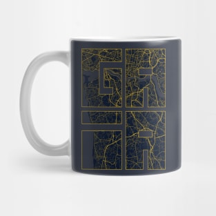 Vila Nova de Gaia, Portugal City Map Typography - Gold Art Deco Mug